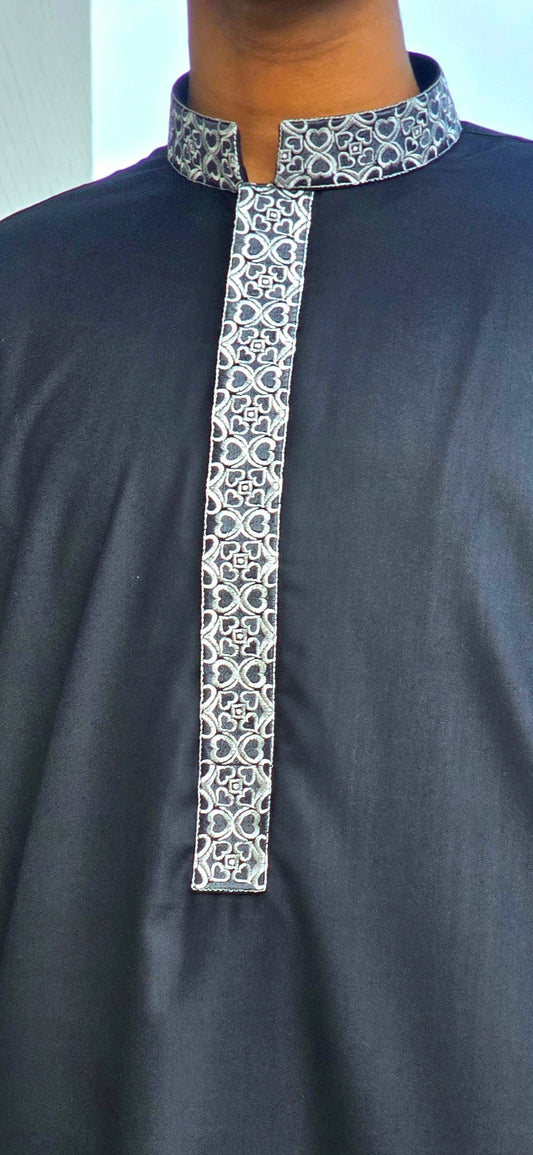 Black Thobe with Embroidery 08EM