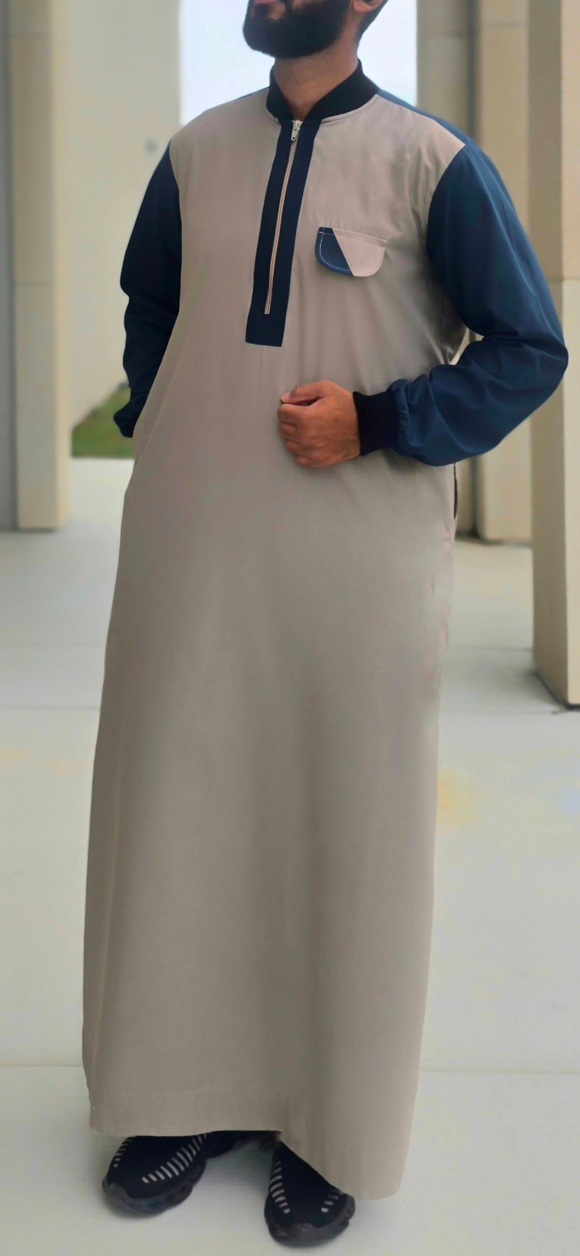 Sandy and Green Designer Thobe for Adults- 12DE