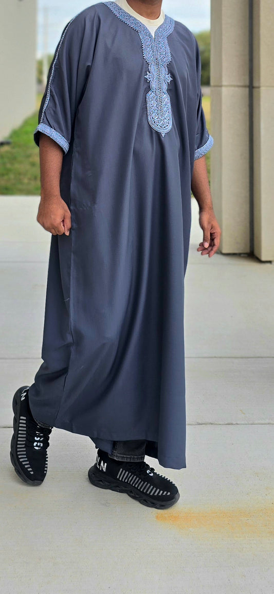 Dark Grey Moroccan Thobe for Adults 01MOR