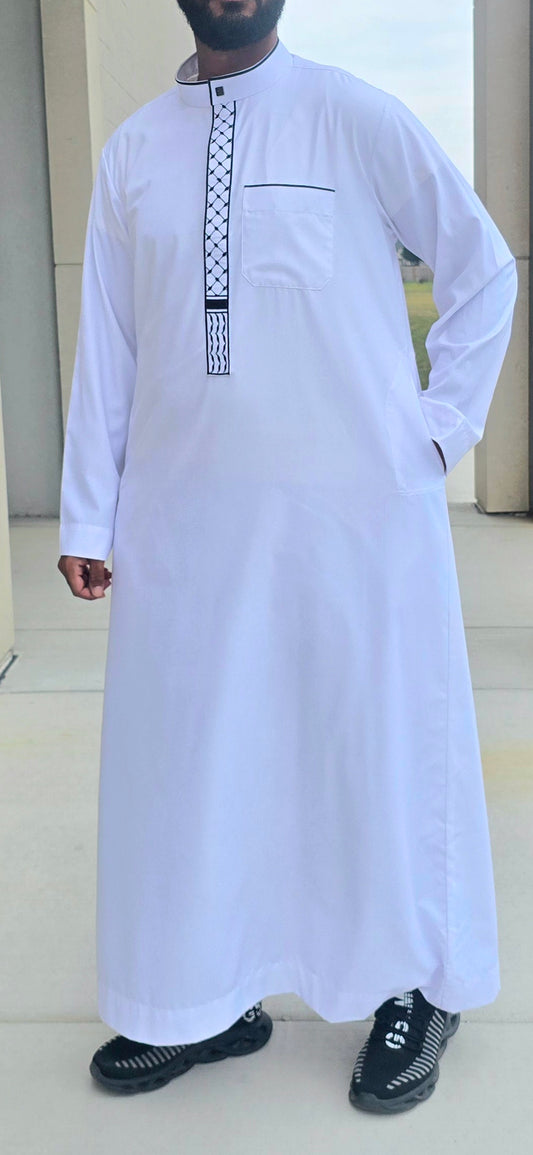 Keffiyeh and Palestinian Embroidered Thobe for Adults – 04EM