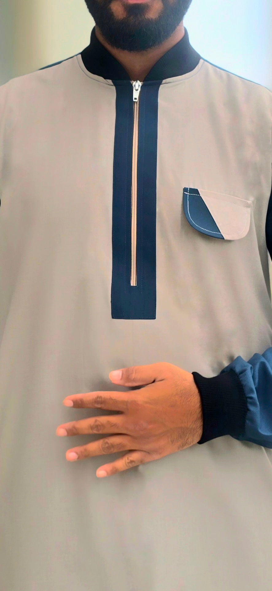 Sandy and Green Designer Thobe for Adults- 12DE