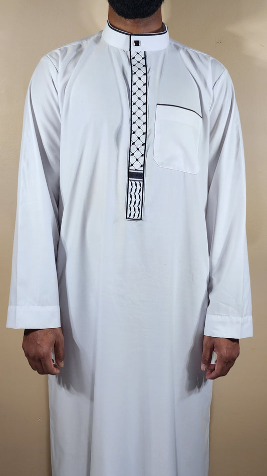 Keffiyeh and Palestinian Embroidered Thobe for Adults – 04EM