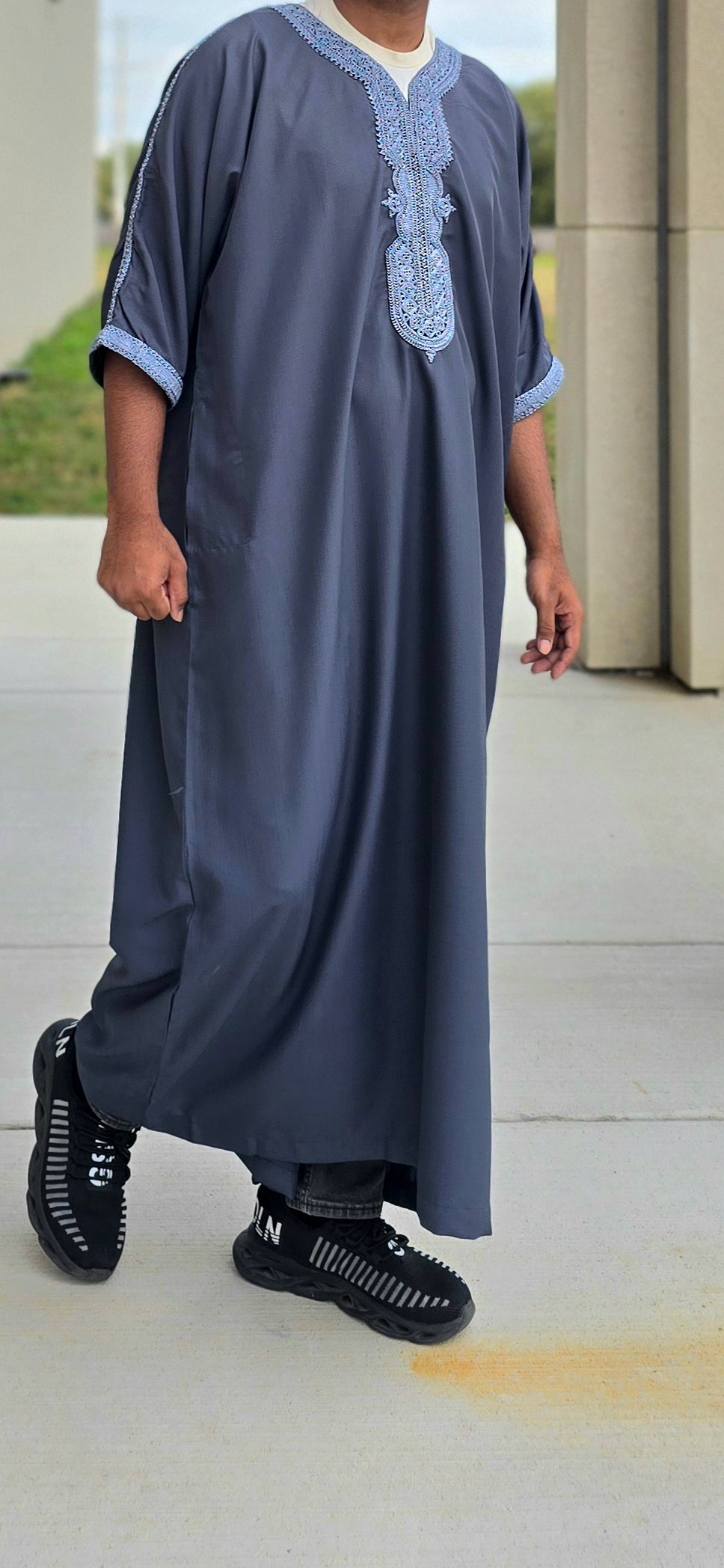 Dark Grey Moroccan Thobe for Adults 01MOR