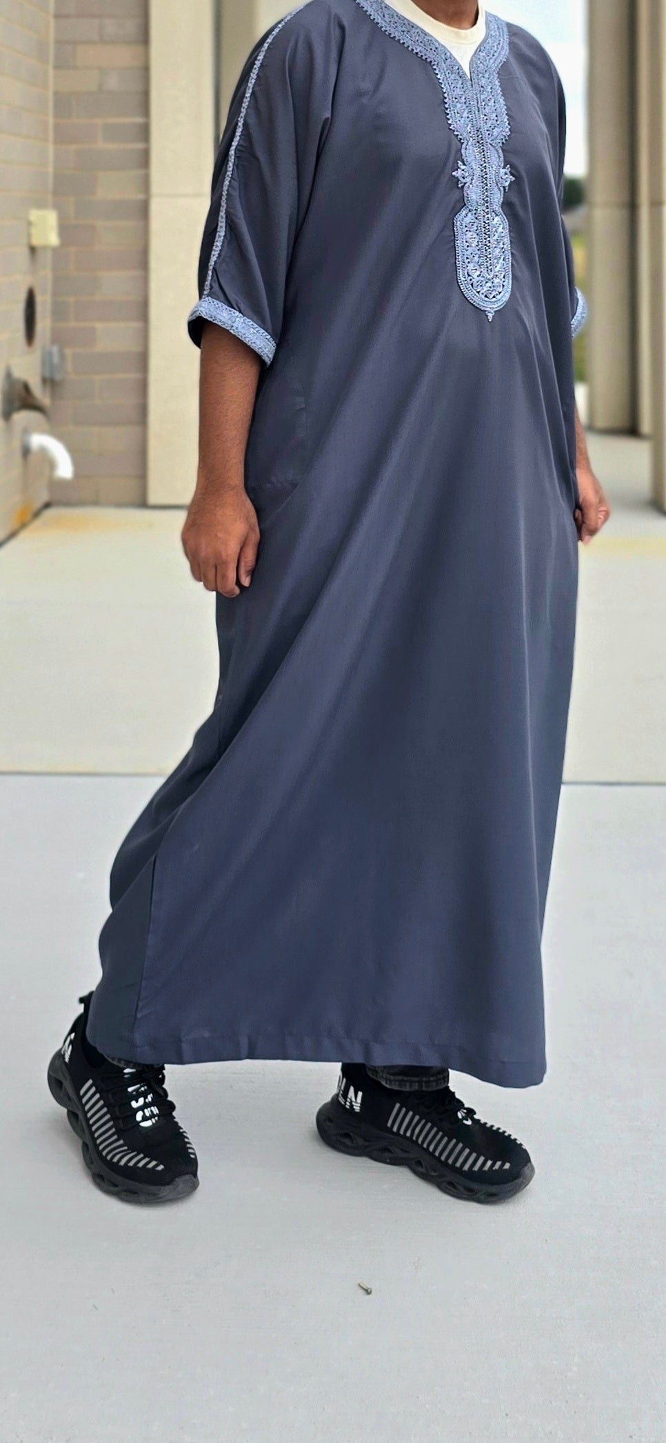 Dark Grey Moroccan Thobe for Adults 01MOR