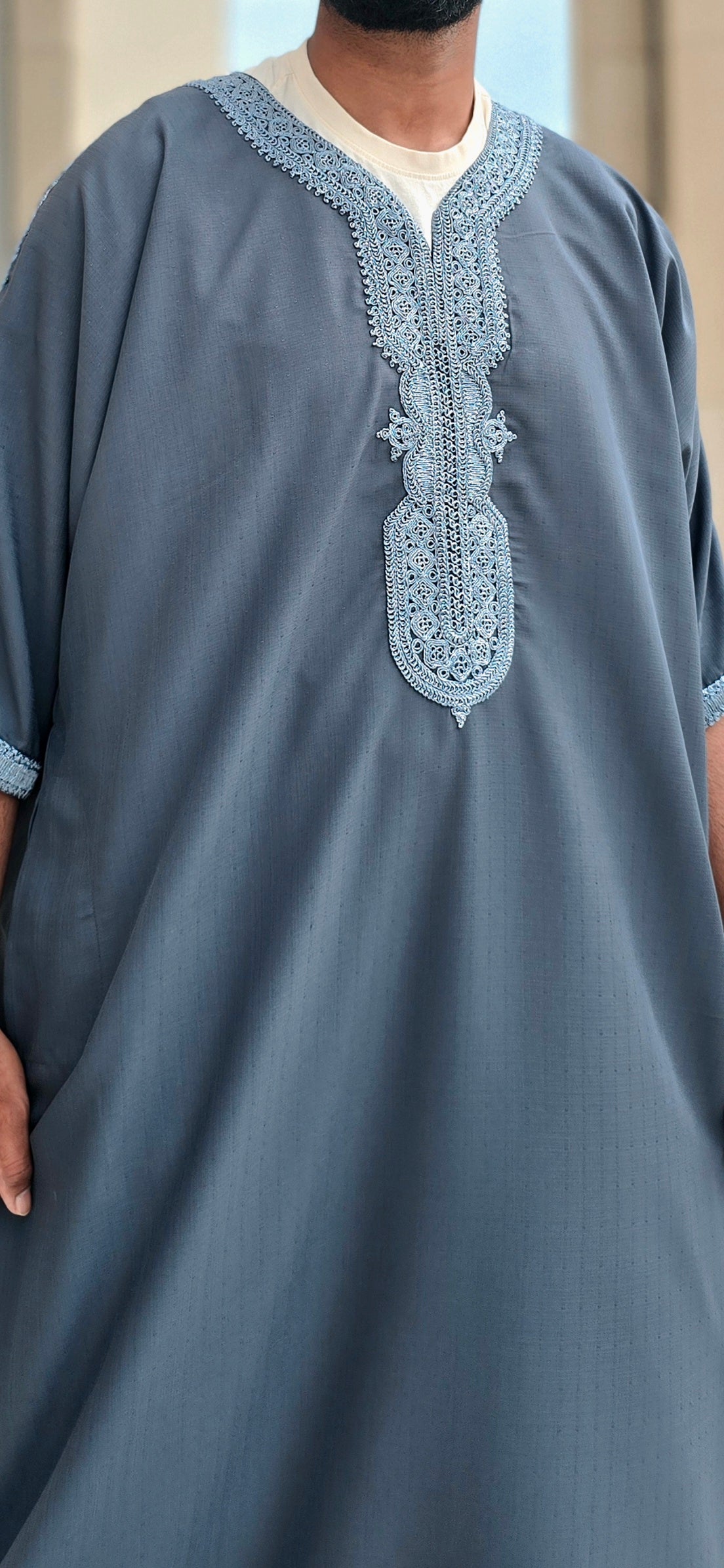 Dark Grey Moroccan Thobe for Adults 01MOR