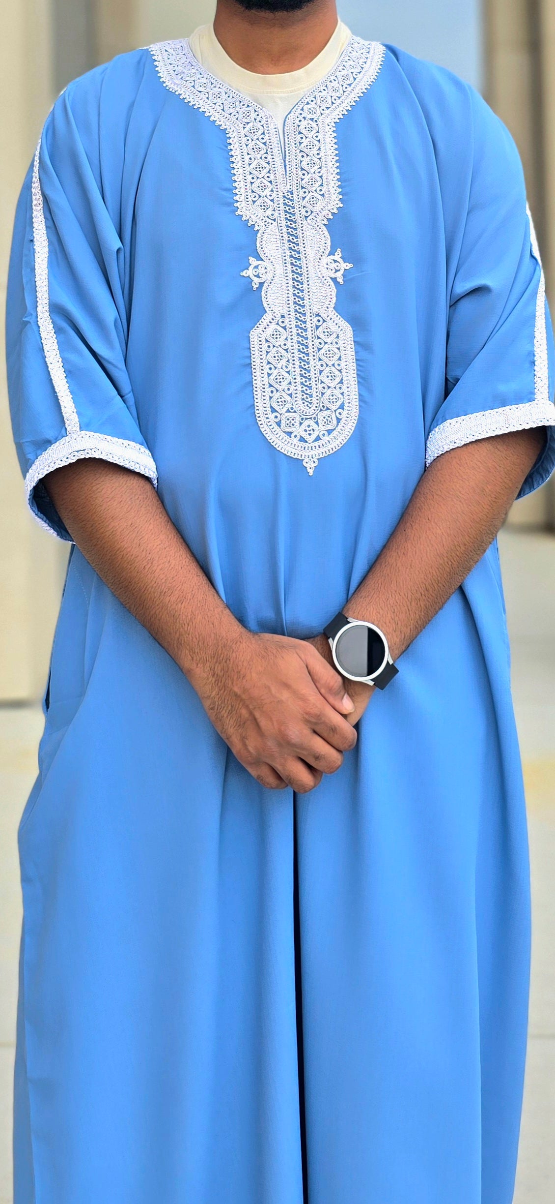 Sky Blue Adult Moroccan Thobe Gandoura Style 05MOR