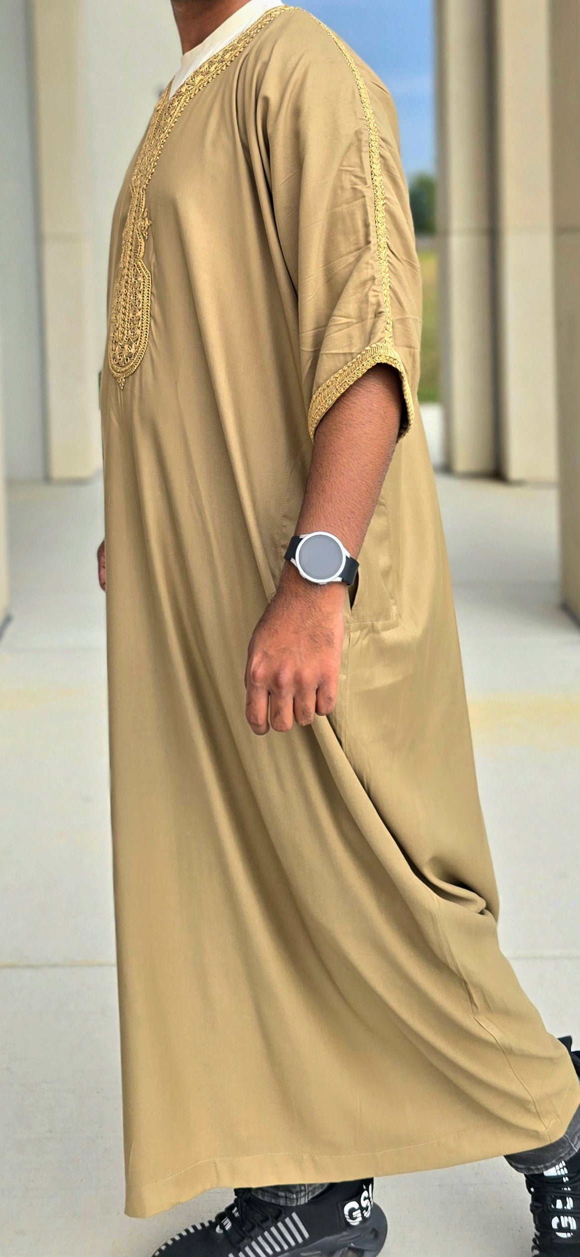 Gold Adult Moroccan Thobe Gandoura Style 04MOR