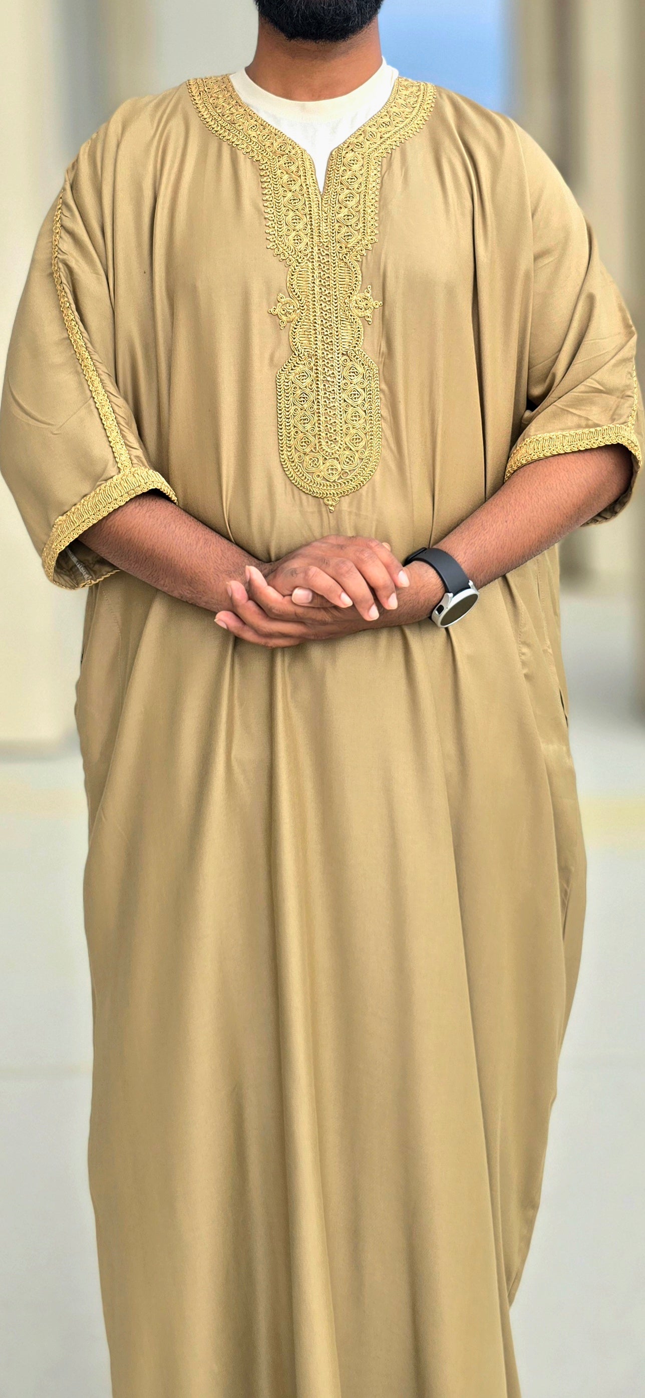 Gold Adult Moroccan Thobe Gandoura Style 04MOR