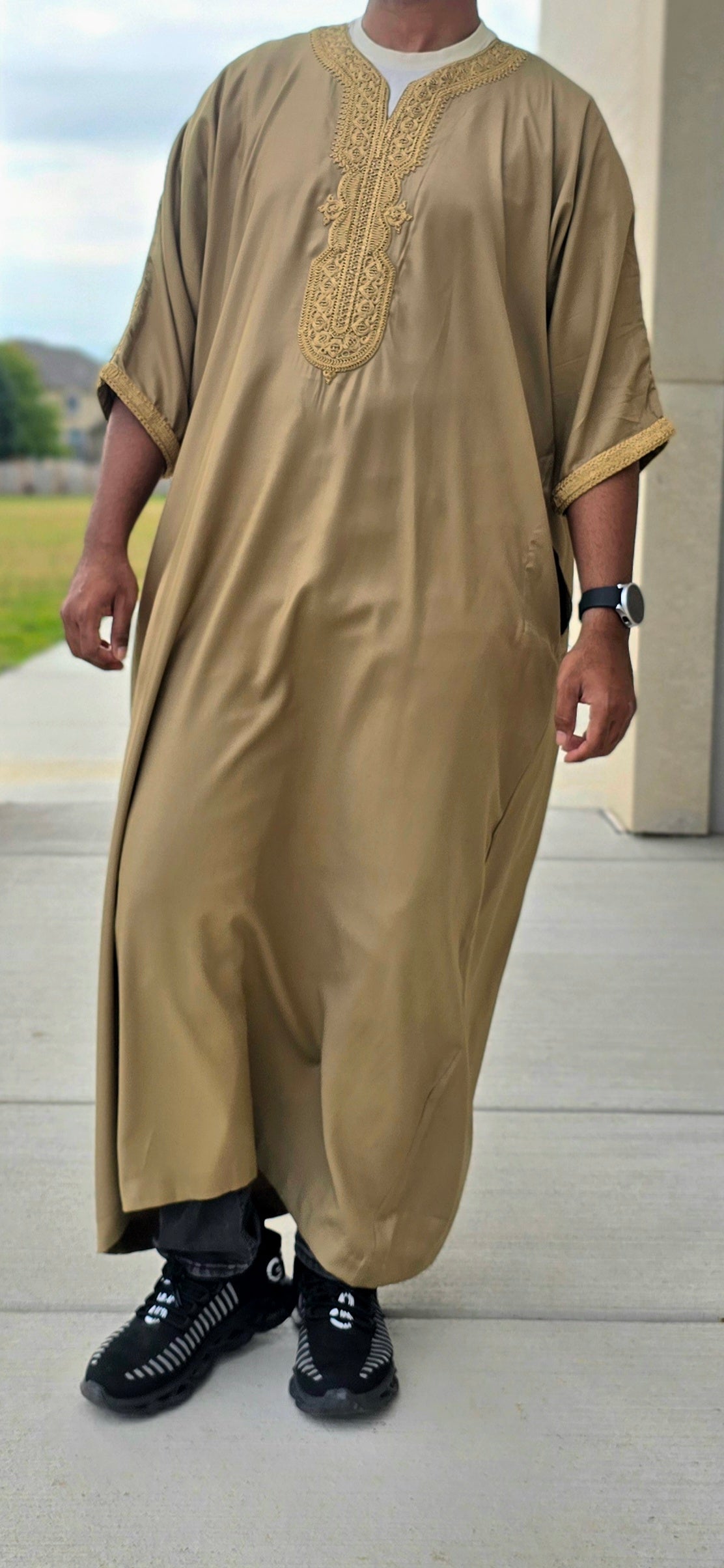 Gold Adult Moroccan Thobe Gandoura Style 04MOR