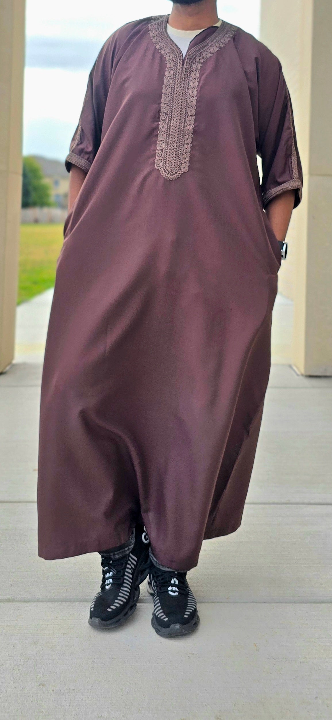 Brown Adult Moroccan Thobe Gandoura Style 06MOR