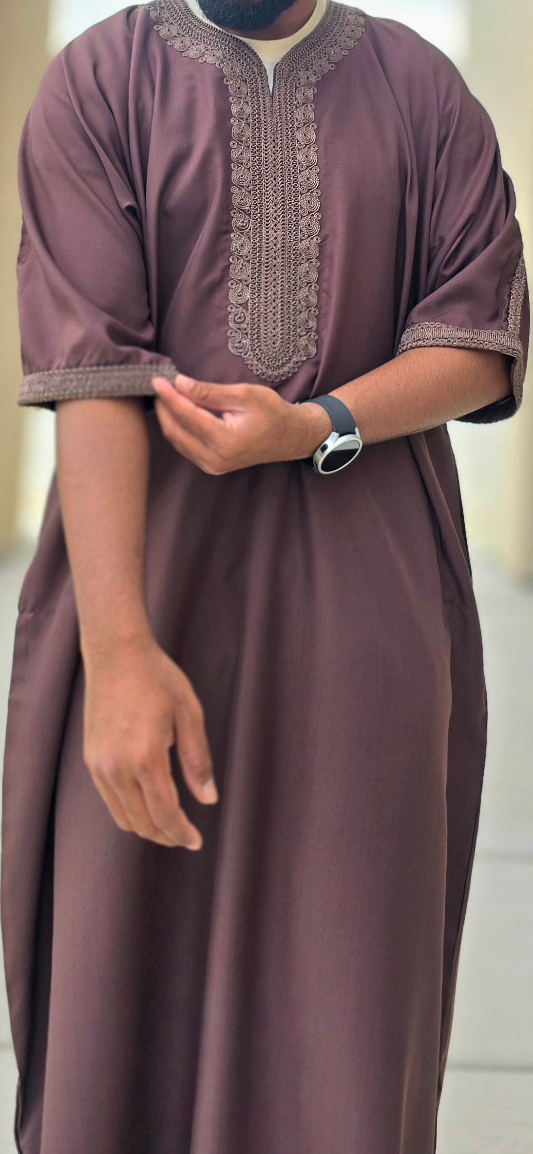 Brown Adult Moroccan Thobe Gandoura Style 06MOR