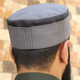 Folded Brim Kufi Grey & Black