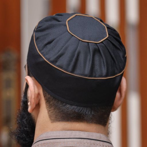 Talib Kufi White & Black Soft Islamic Cap/Topi
